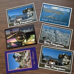 VTG Lot 6 Postcards San Francisco 1980s Printed Taiwan
